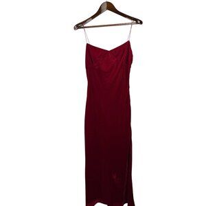 Women’s High Botany Medium Red Velvet Sleeveless Maxi Dress